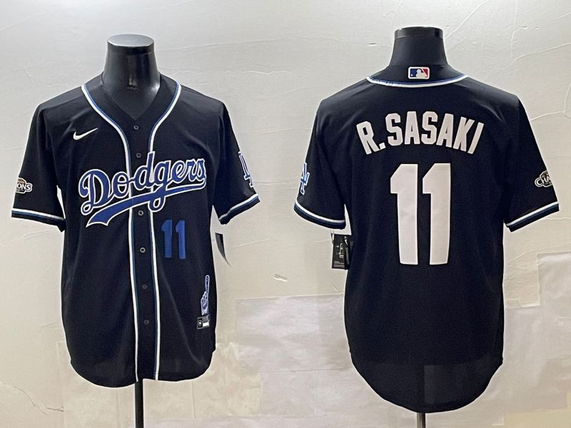 Men Los Angeles Dodgers 11 R.Sasaki Black Fashion Game 2025 Nike MLB Jersey style 30612